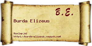 Burda Elizeus névjegykártya